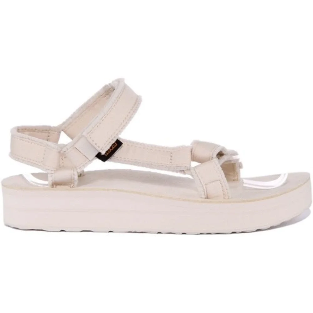 Teva Midform Universal Canvas Womens Vegan Platform Sandal Birch Beige 9 NEW